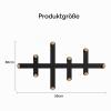 LOFTPLUS Wall-Mounted Coat Rack, Black Metal, 10 Wooden Hooks view 4