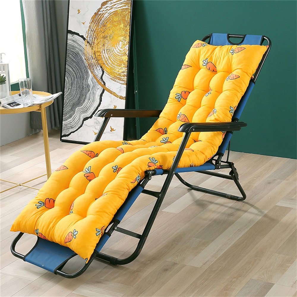 Highdi Anti-Slip Chaise Lounge Cushion, Orange, 48 x 160 cm