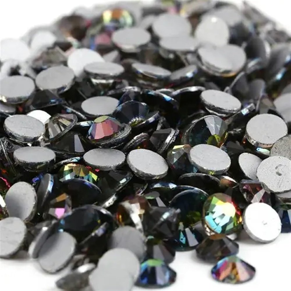 GHHZML Hotfix Rhinestones, Light/Dark Red Crystal Glitter Nail Art Rhinestones, SS3–SS30 Glass Crystals, Non-Hotfix Nail Art Decorations (Rainbow, Mixed Sizes, 1,440 Pieces)