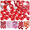 GHHZML Hotfix Rhinestones, Light/Dark Red Crystal Glitter Nail Art Rhinestones, SS3–SS30 Glass Crystals, Non-Hotfix Nail Art Decorations (Rainbow, Mixed Sizes, 1,440 Pieces) view 2