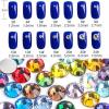 GHHZML Hotfix Rhinestones, Light/Dark Red Crystal Glitter Nail Art Rhinestones, SS3–SS30 Glass Crystals, Non-Hotfix Nail Art Decorations (Rainbow, Mixed Sizes, 1,440 Pieces) view 4