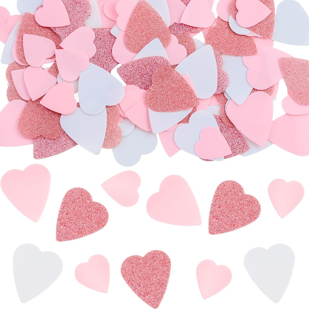 15g Heart Confetti Glitter Pink Rose Gold for Weddings, Birthdays, Baptisms, Valentine's Day