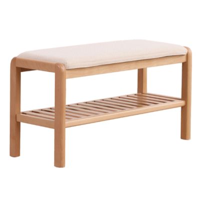 Sturdy 2-Tier Bench with Cushion and Storage Shelf, Holds up to 150 kg