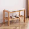 Sturdy 2-Tier Bench with Cushion and Storage Shelf, Holds up to 150 kg view 2