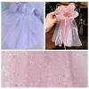 1.5m x 1m Glitter Star Tulle Mesh Fabric Black (Blue) view 3