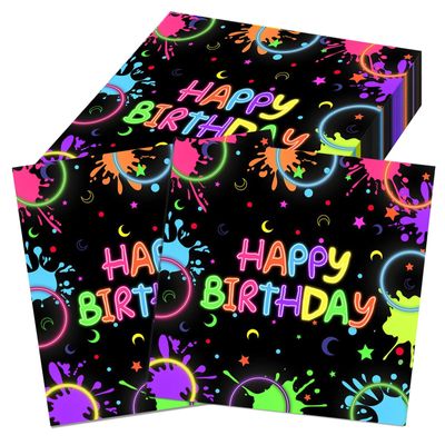 MSLHUB 48 Pack Happy Birthday Party Napkins
