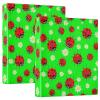 Funny Ladybirds Daisies Green 3-Ring Binder, 200 Sheets, D-Ring Binder for School and Office Supplies, 2-Pack view 1