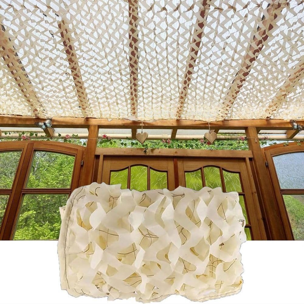 SAYEYBU Outdoor Sunshade Camouflage Net, Beige, 3 x 5 m