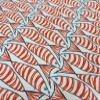 Orange Sardine Fish Fabric, Navy and White Digital Print, 140 cm Wide, Sold by the Meter view 1