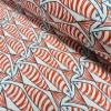 Orange Sardine Fish Fabric, Navy and White Digital Print, 140 cm Wide, Sold by the Meter view 2
