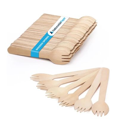 Nationwide Paper Wooden Forks, Compostable and Biodegradable, 1,000 Count