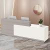 CCUKTFN Reception Desk with Storage and Open Shelves, 100 × 240 cm view 1