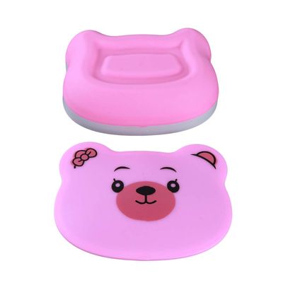 Cartoon Bathroom Soap Dish, Portable, Waterproof, Pink
