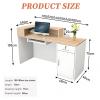 CCUKTFN Reception Desk with Drawer and Open Shelves, 100 x 180 cm view 2