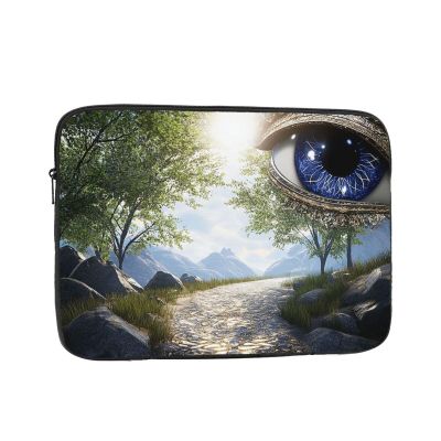 Mysterious Blue Pupils Laptop Sleeve, Shock-Resistant, Slim, Lightweight, Portable Protective Travel Case for 17-Inch (43.2 cm) Laptops