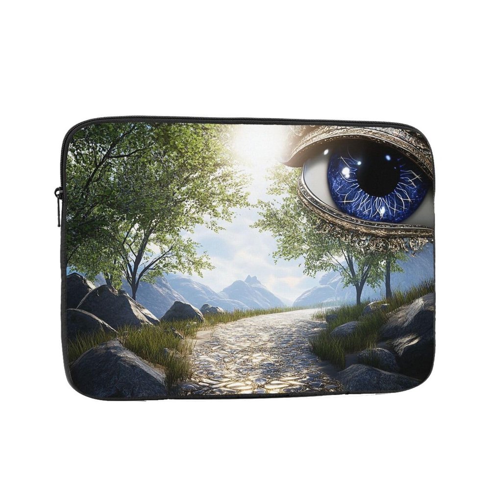 Mysterious Blue Pupils Laptop Sleeve, Shock-Resistant, Slim, Lightweight, Portable Protective Travel Case for 17-Inch (43.2 cm) Laptops