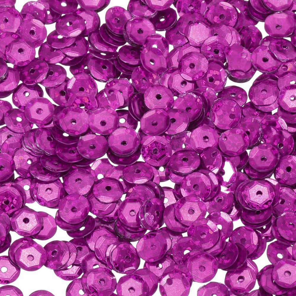 QUARKZMAN Loose Sequins 2800 pcs Silver Back Cup Sequins for Jewelry Making Crafting Sewing Laser Plum Red