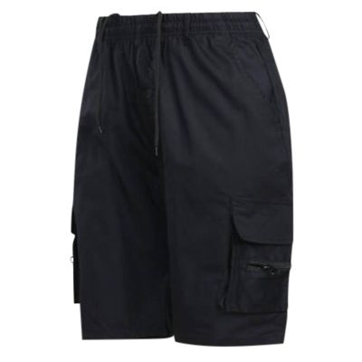 Men's Cargo Chino Shorts with Elastic Waistband and Drawstring, 6-Pocket Quick-Dry Bermuda Shorts
