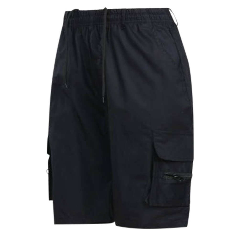 Men's Cargo Chino Shorts with Elastic Waistband and Drawstring, 6-Pocket Quick-Dry Bermuda Shorts