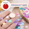 QUARKZMAN Flat Round Sequins, 600pcs 10mm/0.4in AB Red view 2
