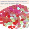 QUARKZMAN Flat Round Sequins, 600pcs 10mm/0.4in AB Red view 3