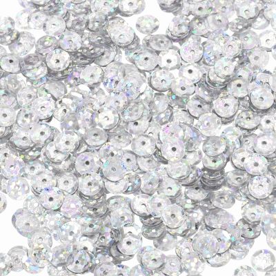QUARKZMAN Loose Sequins 2800 pcs Silver Back Cup Sequins for Jewelry Making Craft Sewing Laser Silver