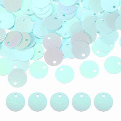 QUARKZMAN Flat Round Sequins, 600pcs 10mm/0.4in AB Mint Green