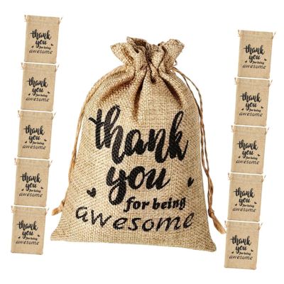 Linen Drawstring Gift Bags for Weddings