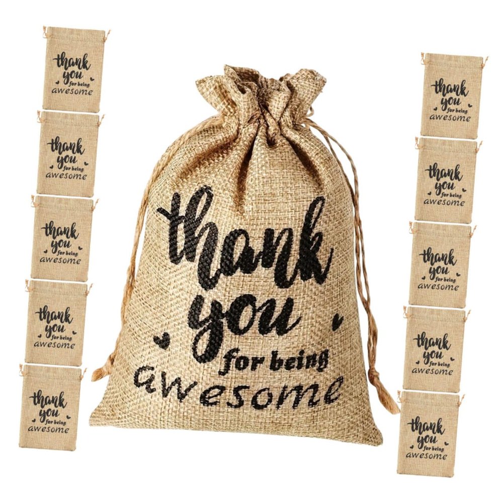 Linen Drawstring Gift Bags for Weddings