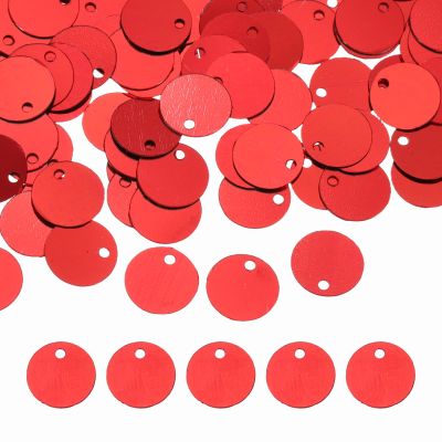 QUARKZMAN Flat Round Sequins, 600pcs 10mm/0.4in Red