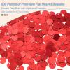 QUARKZMAN Flat Round Sequins, 600pcs 10mm/0.4in Red view 3