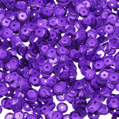 QUARKZMAN Loose Sequins 1400pcs Silver Back Cup Sequins for Jewelry Making Crafting Sewing Deep Purple