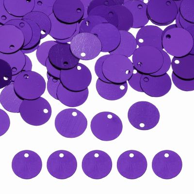 QUARKZMAN Flat Round Sequins, 600pcs 10mm/0.4in Dark Purple