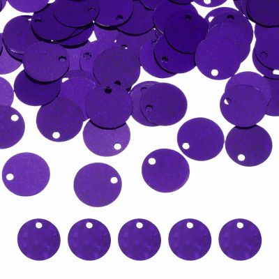 QUARKZMAN Flat Round Sequins, 600 pcs 10mm/0.4 inch Laser Deep Purple