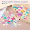 QUARKZMAN Flat Round Sequins, 600 pcs 10mm/0.4 inch Loose AB Transparent view 4