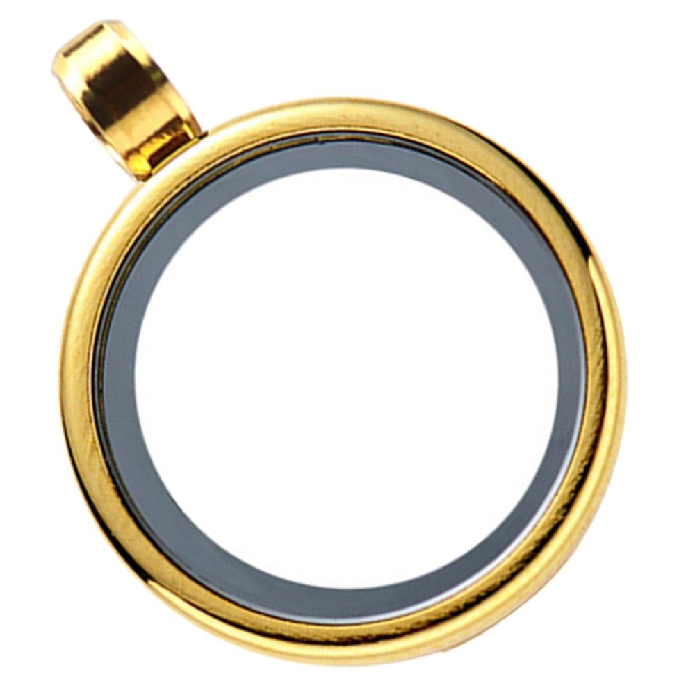 EXAOMBLE Stainless Steel Round Photo Locket Pendant