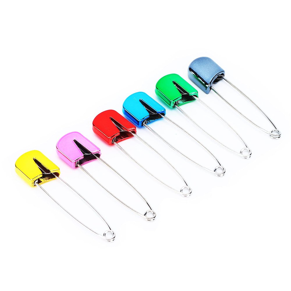 RIZGHWOY Diaper Pins - 6 Colorful Safety Pins