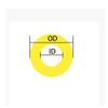 CHOUXUANGA Polyurethane Hollow Round Rod, 30 × 8 mm, Translucent Yellow, 1 Piece view 2