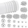 PH PandaHall Round Spacer Beads in 6 Sizes - 590 pcs Silver Metal Beads view 1