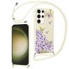 Phoona Phone Case with Lanyard for Samsung Galaxy S25 Ultra 5G, Purple Flowers view 1
