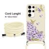 Phoona Phone Case with Lanyard for Samsung Galaxy S25 Ultra 5G, Purple Flowers view 4