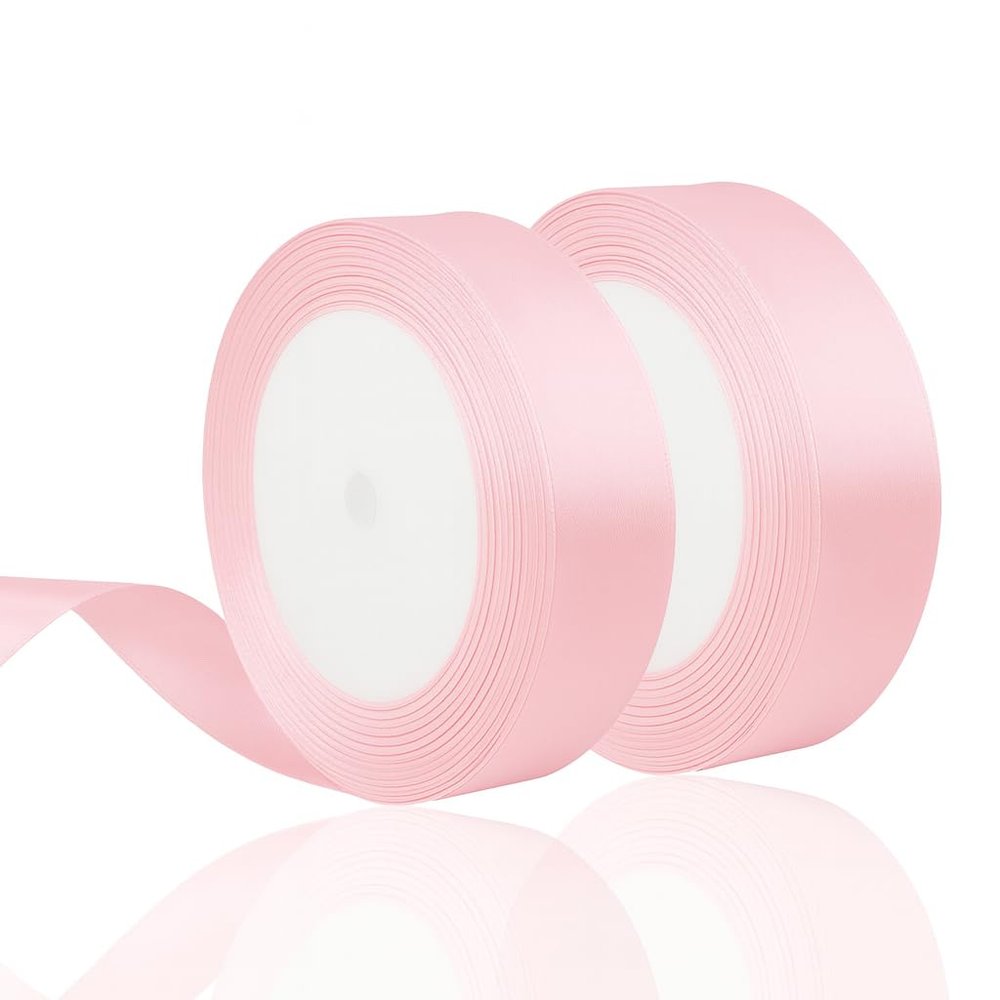 2 PCS Pink Satin Ribbon 22m x 2cm