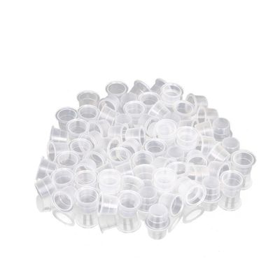 OUNONA 100 Pack Disposable Ink Cups 13mm White Pigment Cups for Tattooing Permanent Makeup Supplies