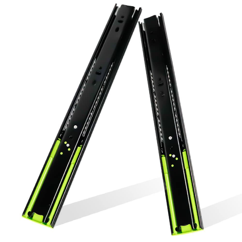 Soft-Close 3-Fold Full-Extension Drawer Slides, Side-Mount Ball-Bearing Steel Rails, Set of 2