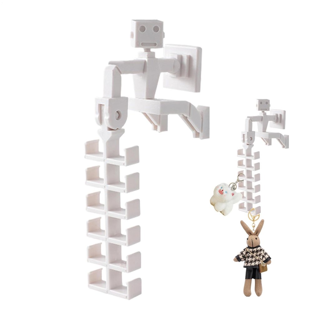 Wall Hook | Adhesive Hat Holder - Space-Saving Robot Organizer for Backpacks, Belts, Handbags, Hallway & Closet