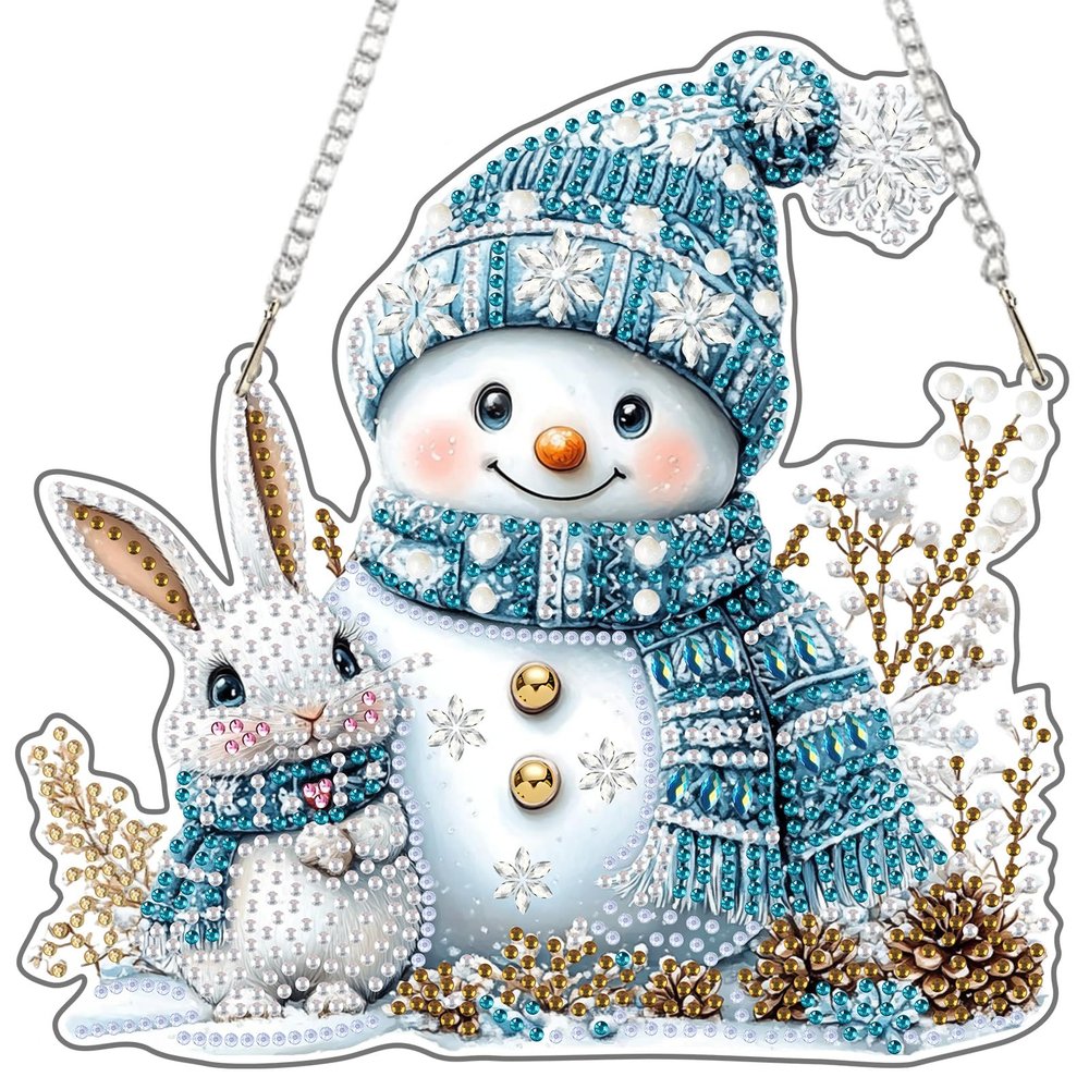 NEWENMO Snowman Diamond Painting Pendant