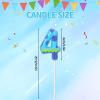 Birthday Number Candle 4 - Blue Purple view 2