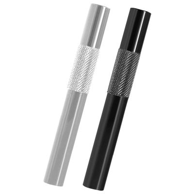 2-Piece Portable Straw Set, 7cm Metal Straw, Reusable, Premium Straw (Black/Silver)