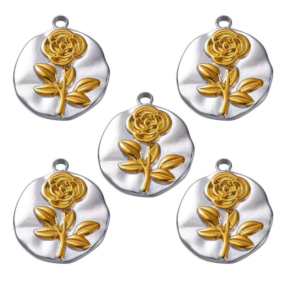 COGCHARGER 10-Piece Rose Petal Charms for Jewelry Making