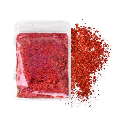 Red Holographic Glitter Powder for Crafting, 50g